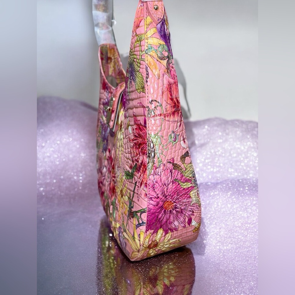 NWT Brahmin Leather FALLON Shoulder Bag in Floral Perennial Melbourne - Picture 5 of 11